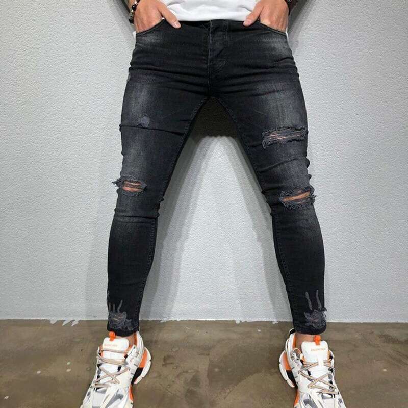 

Guys Ripped Skinny Jeans, Black