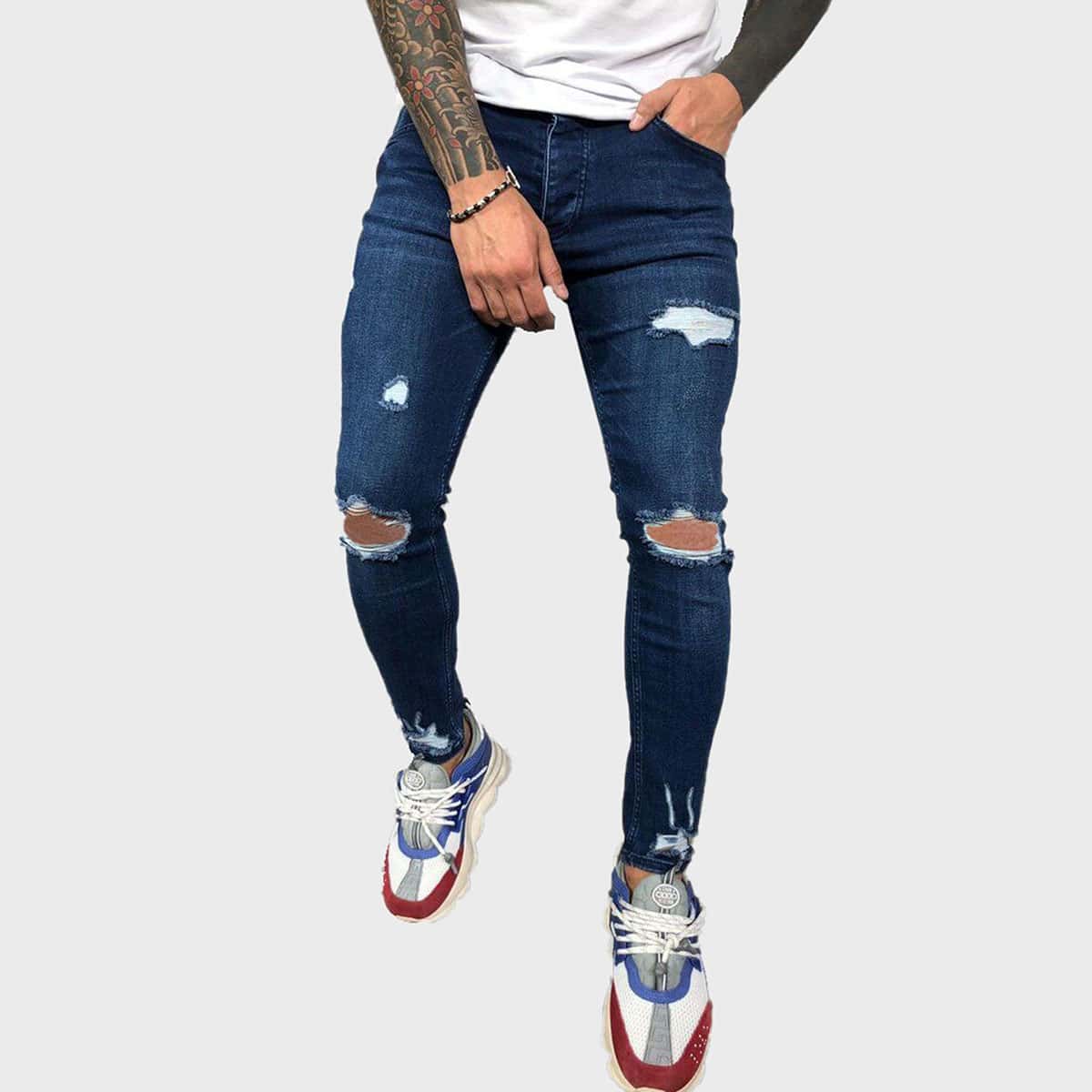 

Guys Ripped Skinny Jeans, Blue