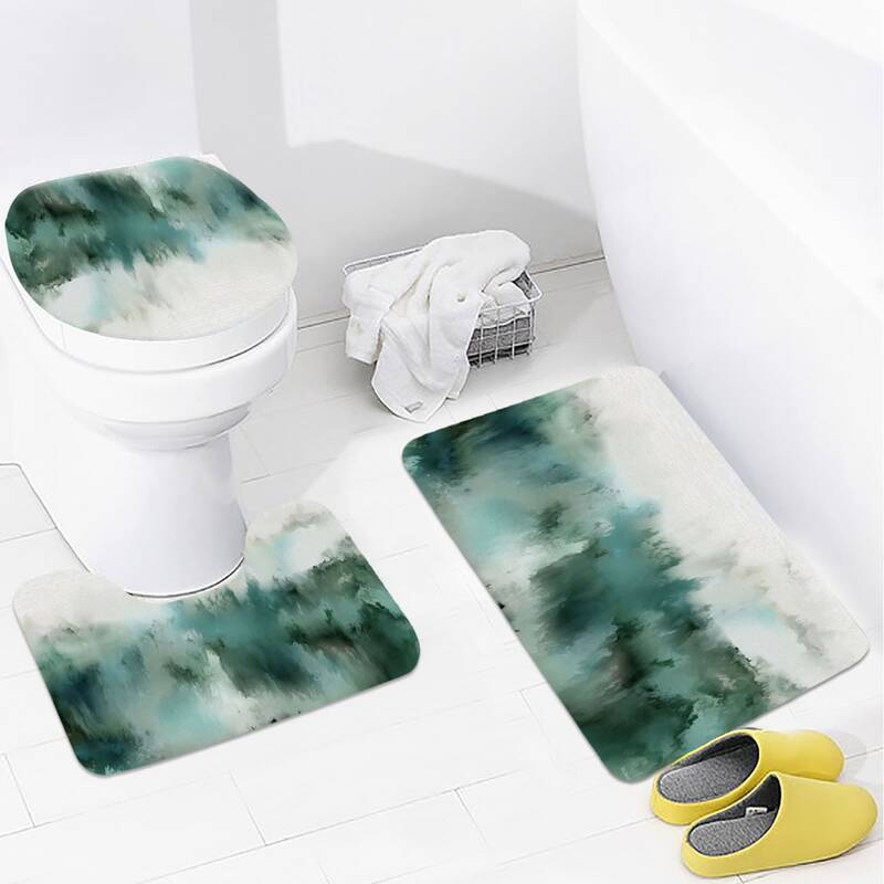

3pcs Tree Print Closestool Carpet, Multicolor