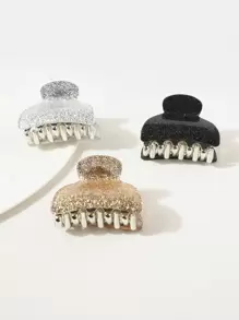 3pcs Glitter Hair Claws Royal Claw Clips Hair Clips Hair Jaw Clip Hair Clamps Hair Clutch Hair Catcher Clip Fall Winter Hair Accessories For Women For Vacation Outfits Woman - Multicolor - View 1