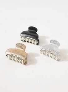 3pcs Glitter Hair Claws Royal Claw Clips Hair Clips Hair Jaw Clip Hair Clamps Hair Clutch Hair Catcher Clip Fall Winter Hair Accessories For Women For Vacation Outfits Woman - Multicolor - View 3