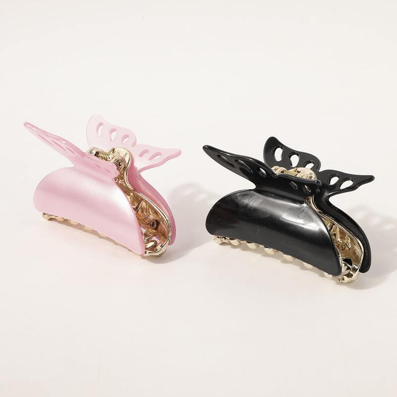 

3pcs Butterfly Design Hair Claws, Multicolor
