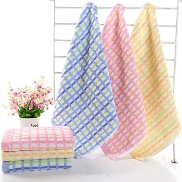 

Полотенце для лица в клетку 1шт, Многоцветный