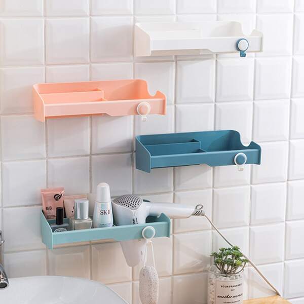 

1pc Wall Mounted Multifunction Hair Dryer Holder, Multicolor