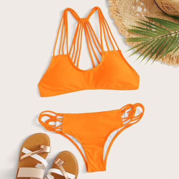 

Strappy Back Bikini Swimsuit, Orange