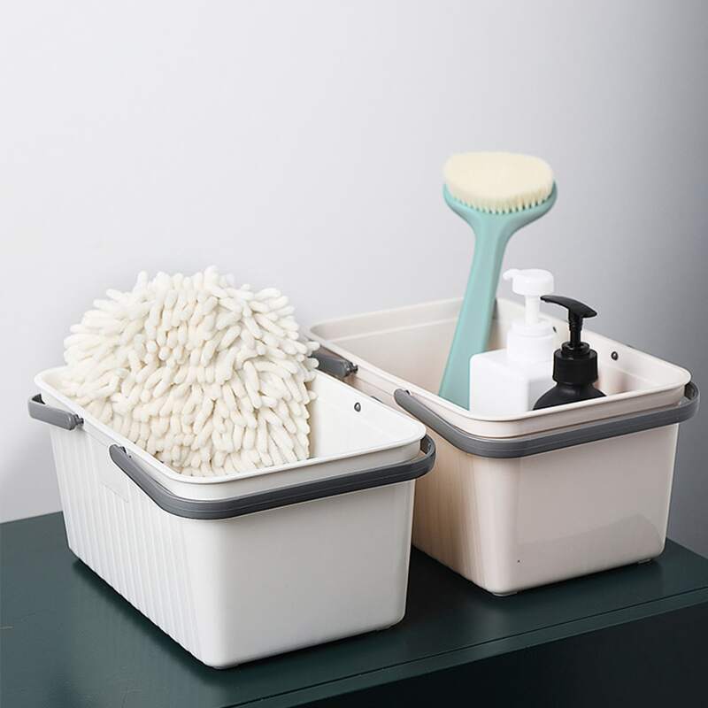 

1pc Hand-held Plastic Bathroom Storage Basket, Multicolor