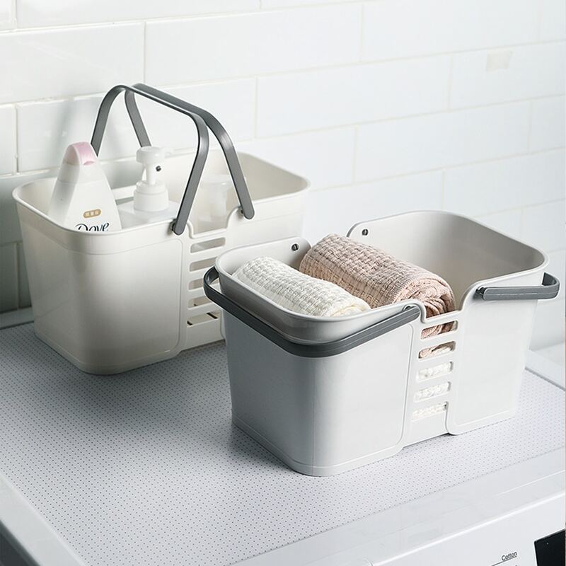 

1pc Plastic Bathroom Storage Basket, Multicolor