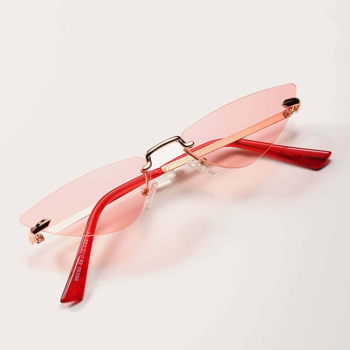 

Rimless Cat Eye Sunglasses With Case