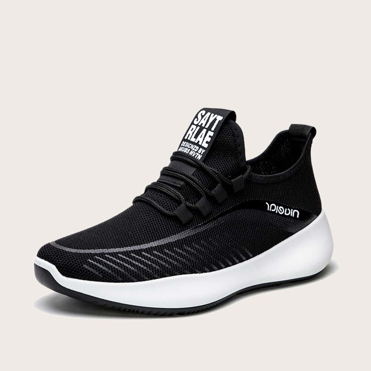

Guys Lace-up Front Letter Graphic Sneakers, Black
