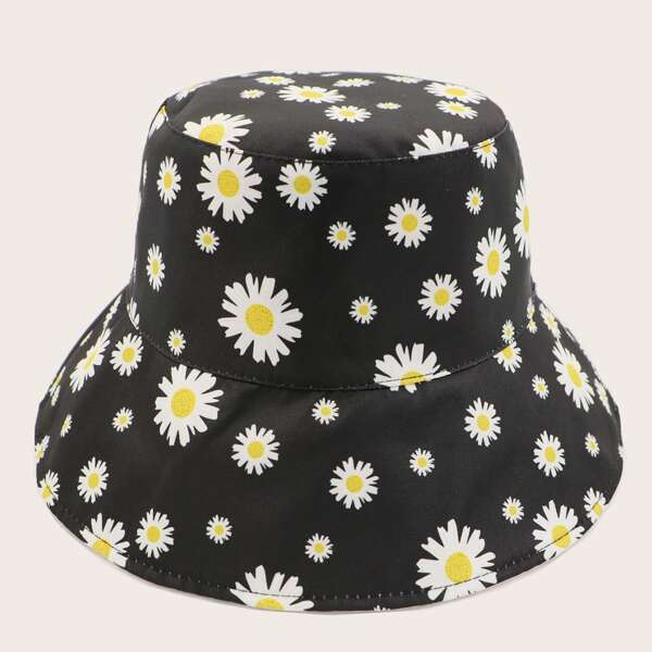 

Daisy Pattern Bucket Hat, Multicolor