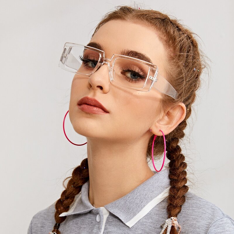 

Clear Frame Glasses With Case