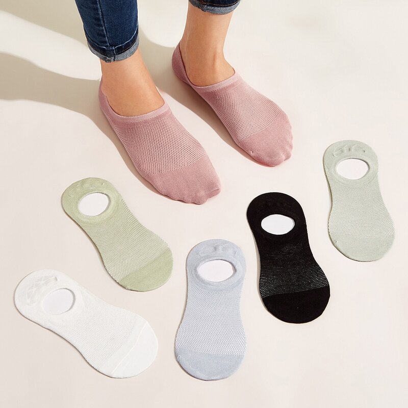 

6pairs Solid Ankle Socks, Multicolor