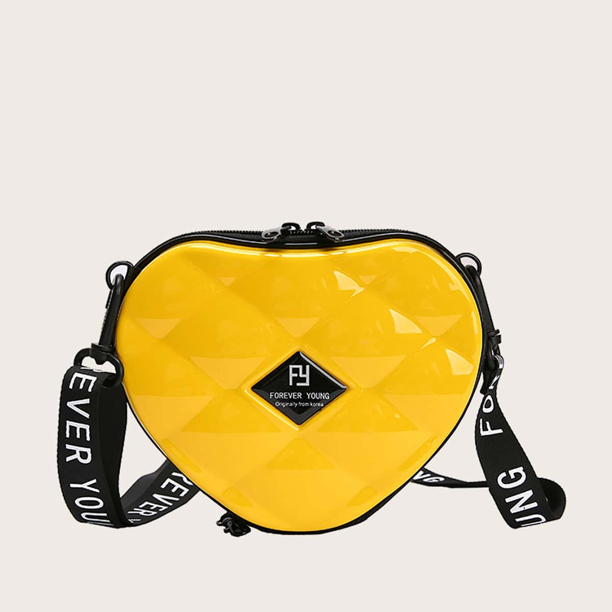 

Heart Shaped Crossbody Bag, Yellow