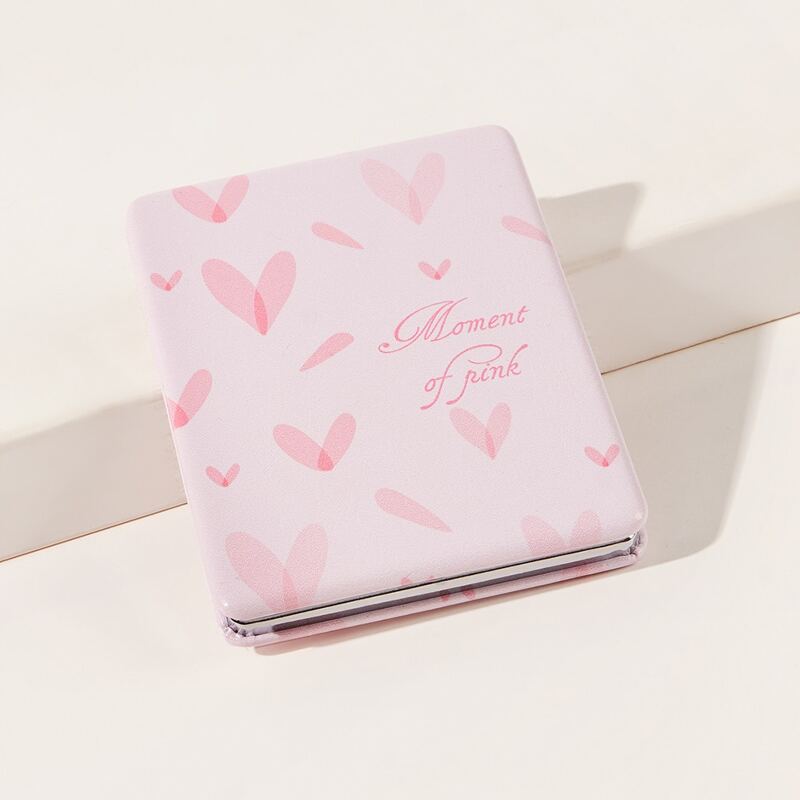 

Heart Pattern Folding Mirror, Pink
