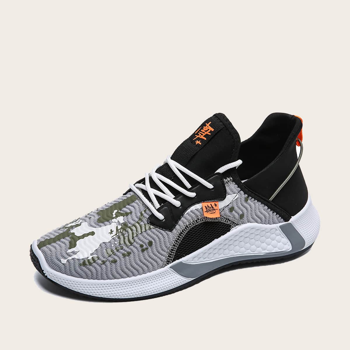 

Guys Lace-up Front Camo Graphic Sneakers, Grey