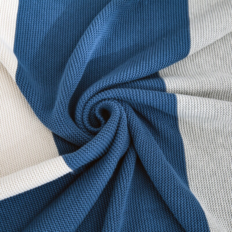 

1pc Colorblock Knitted Blanket, Multicolor