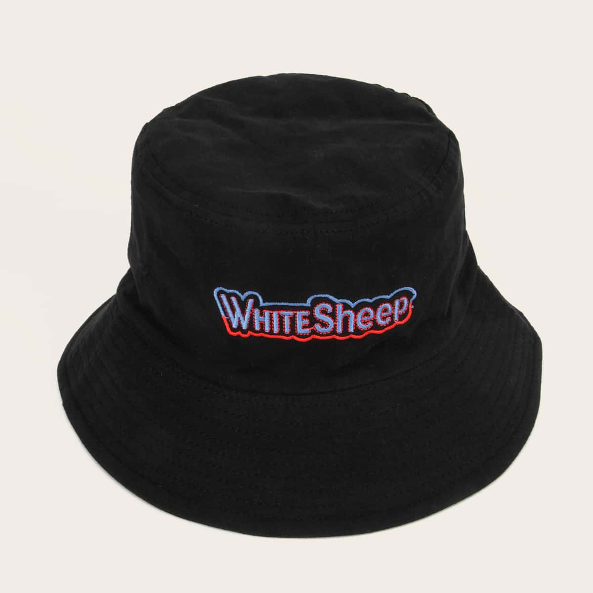 

Letter Embroidery Bucket Hat, Black