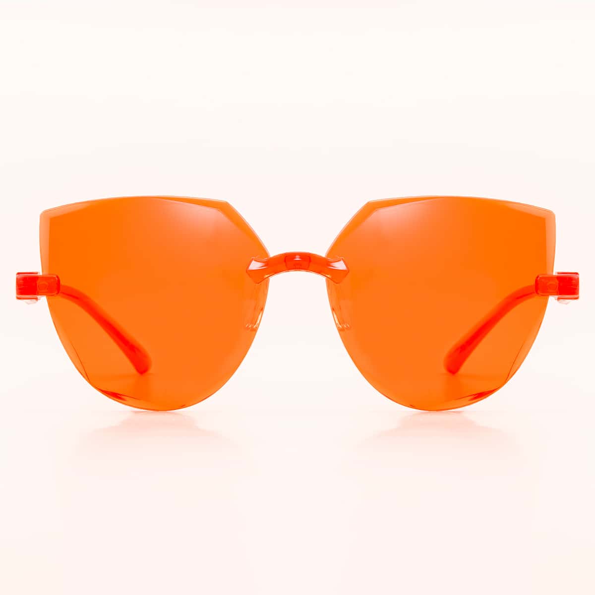 

Neon Orange Rimless Sunglasses, Orange bright