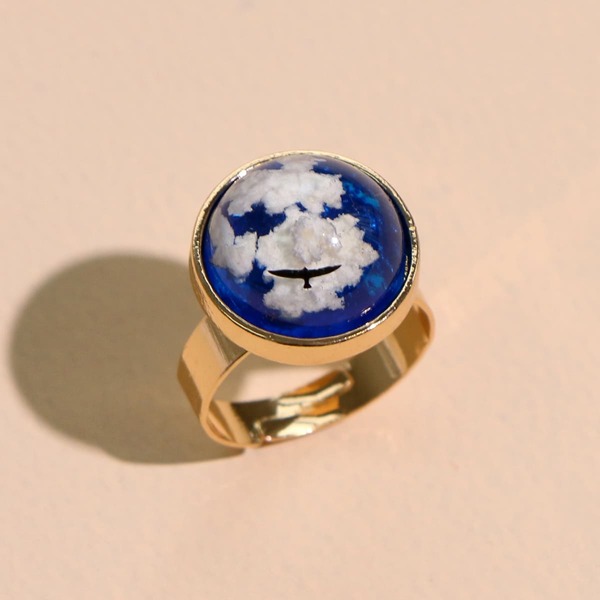

1pc Cloud Pattern Ring, Multicolor
