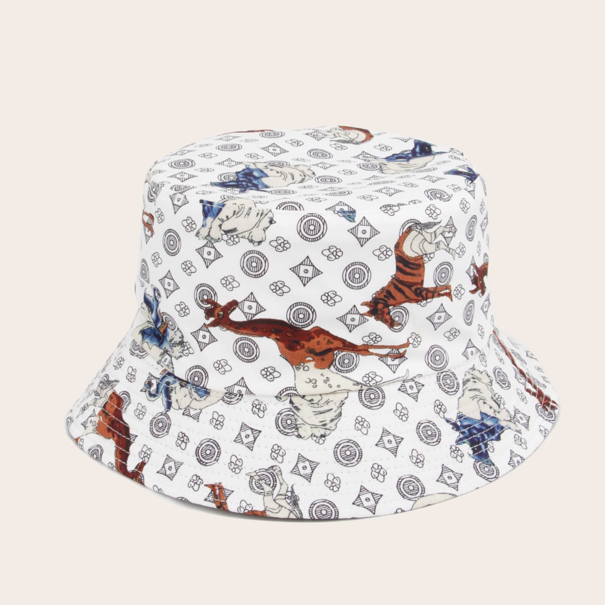 

Guys Animal Pattern Bucket Hat, Multicolor