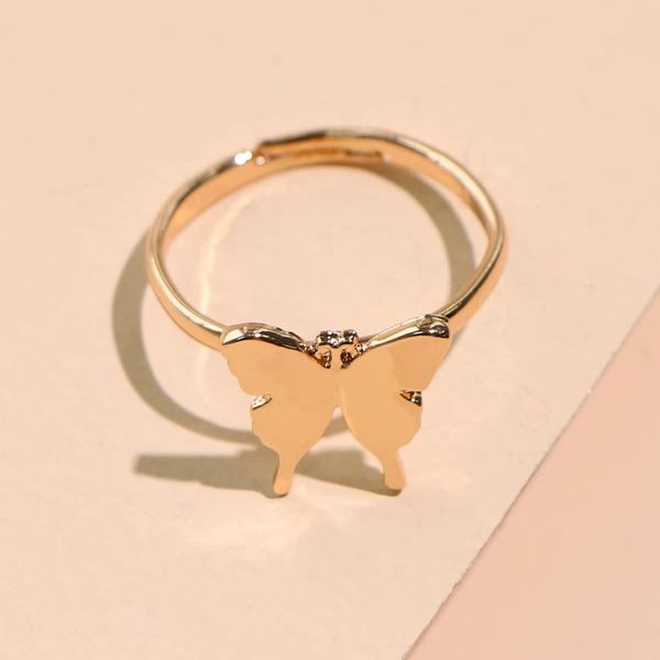 

1pc Butterfly Decor Ring, Gold