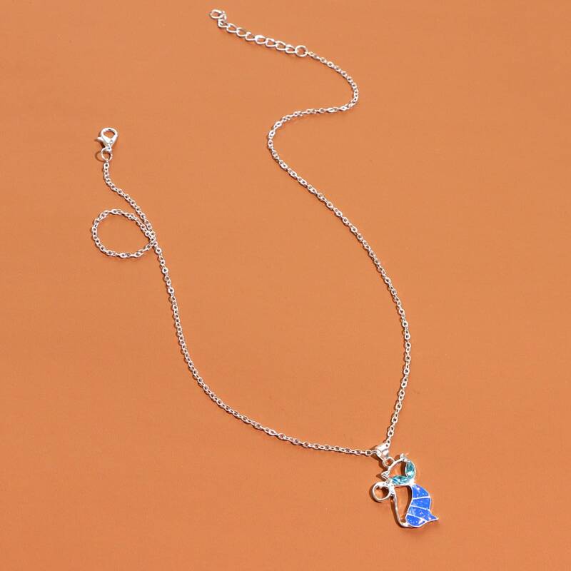 

1pc Hollow Out Cat Charm Necklace, Multicolor