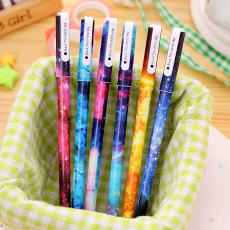 

6pcs Galaxy Gel Pen, Black
