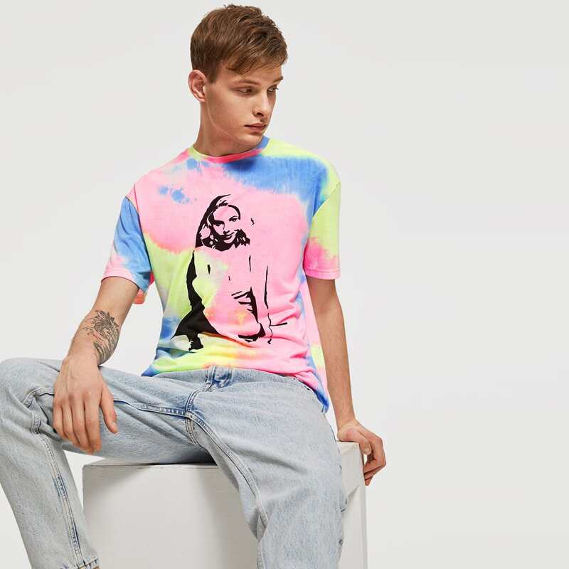 

Guys Tie Dye Figure Graphic Tee, Multicolor