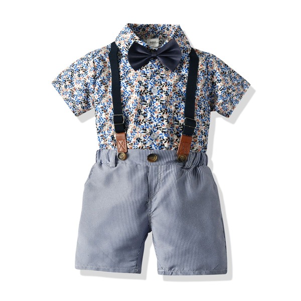

Toddler Boys Plants Print Bow Front Shirt & Gingham Shorts, Multicolor