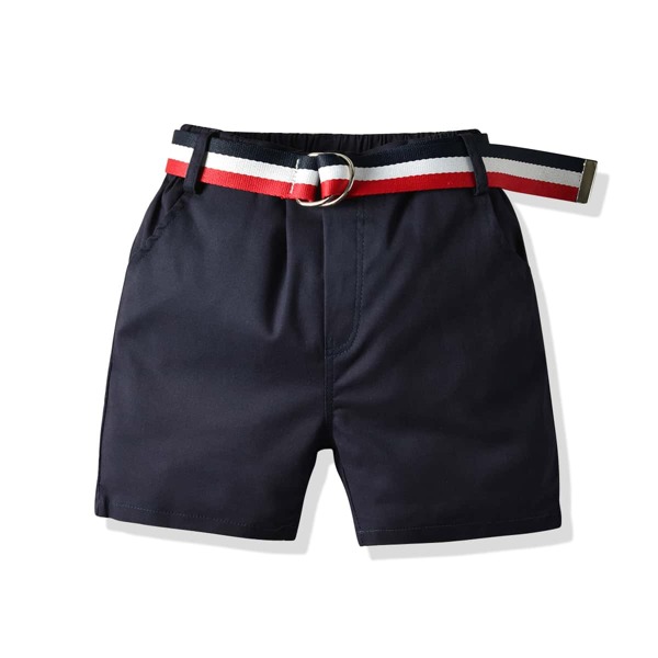 

Toddler Boys Belted Slant Pocket Shorts, Navy blue