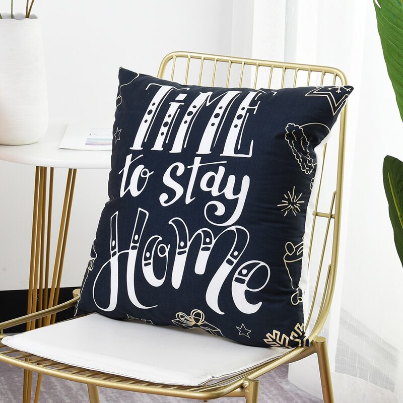 

Slogan Graphic Cushion Cover Without Filler, Black