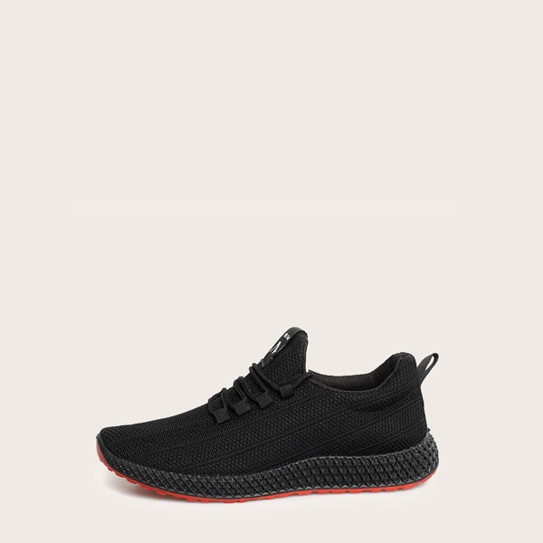

Men Lace-up Front Wide Fit Sneakers, Black