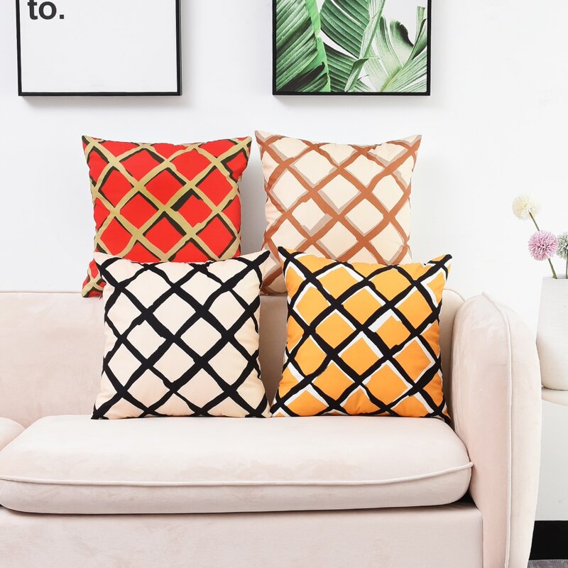 

1pc Plaid Pattern Cushion Cover Without Filler, Multicolor