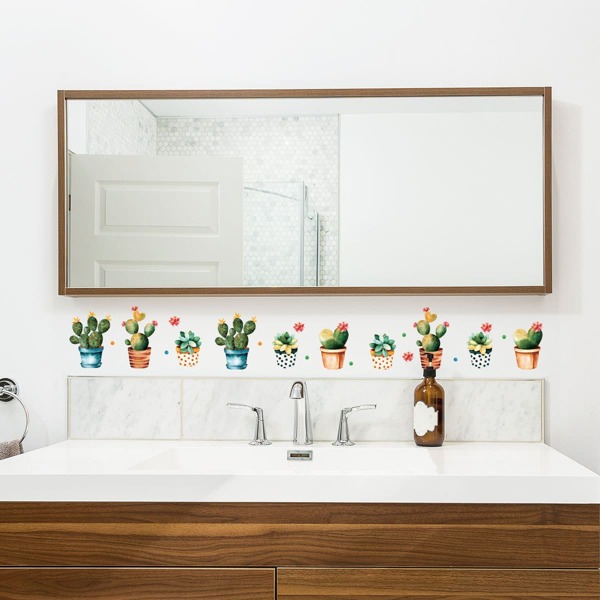 

Potted Cactus Print Wall Sticker, Multicolor