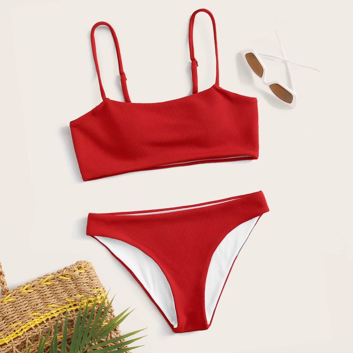 

Cami Low Rise Bikini Swimsuit, Red