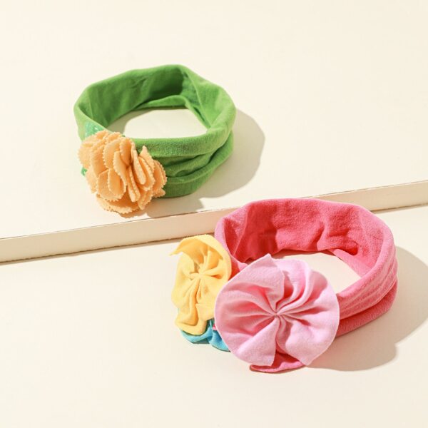 

2pcs Toddler Girls Floral Decor Headband, Multicolor
