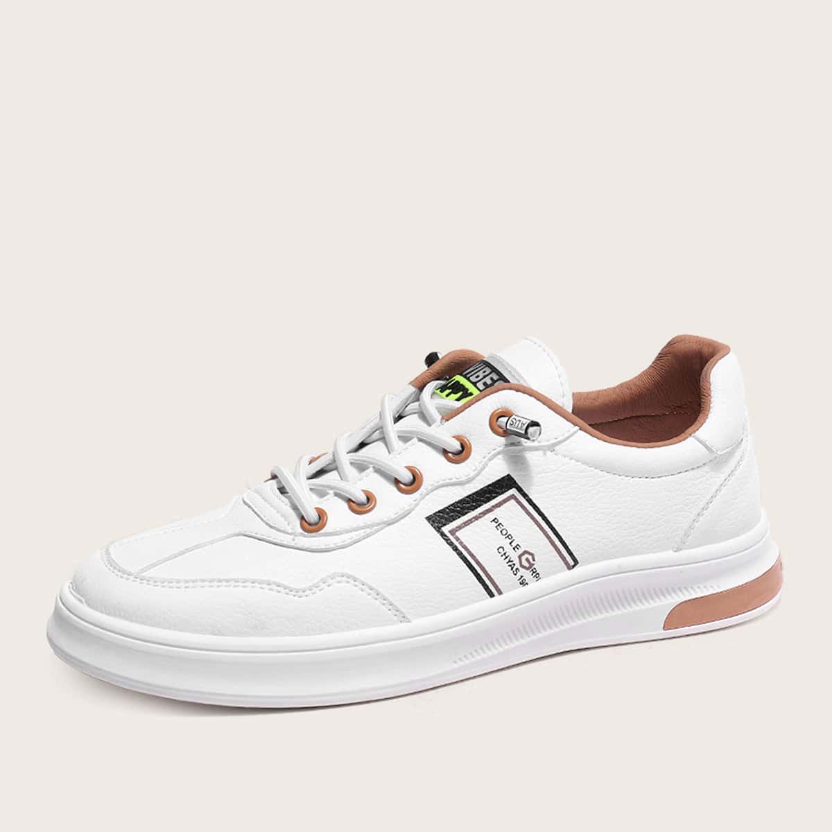 

Guys Lace-up Front Letter Graphic Sneakers, White