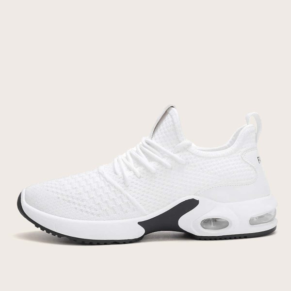 

Men Lace-up Front Wide Fit Sneakers, White