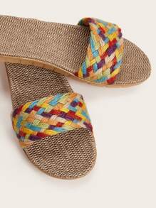 彩色編織拖鞋 - 彩色 - 查看 5