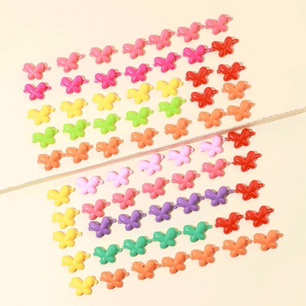 

100pcs Toddler Girls Butterfly Design Hair Clip, Multicolor