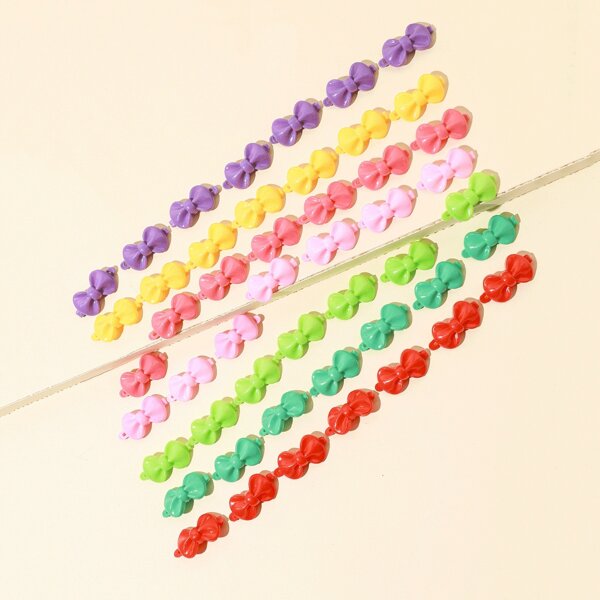 

100pcs Toddler Girls Bow Design Hair Clip, Multicolor
