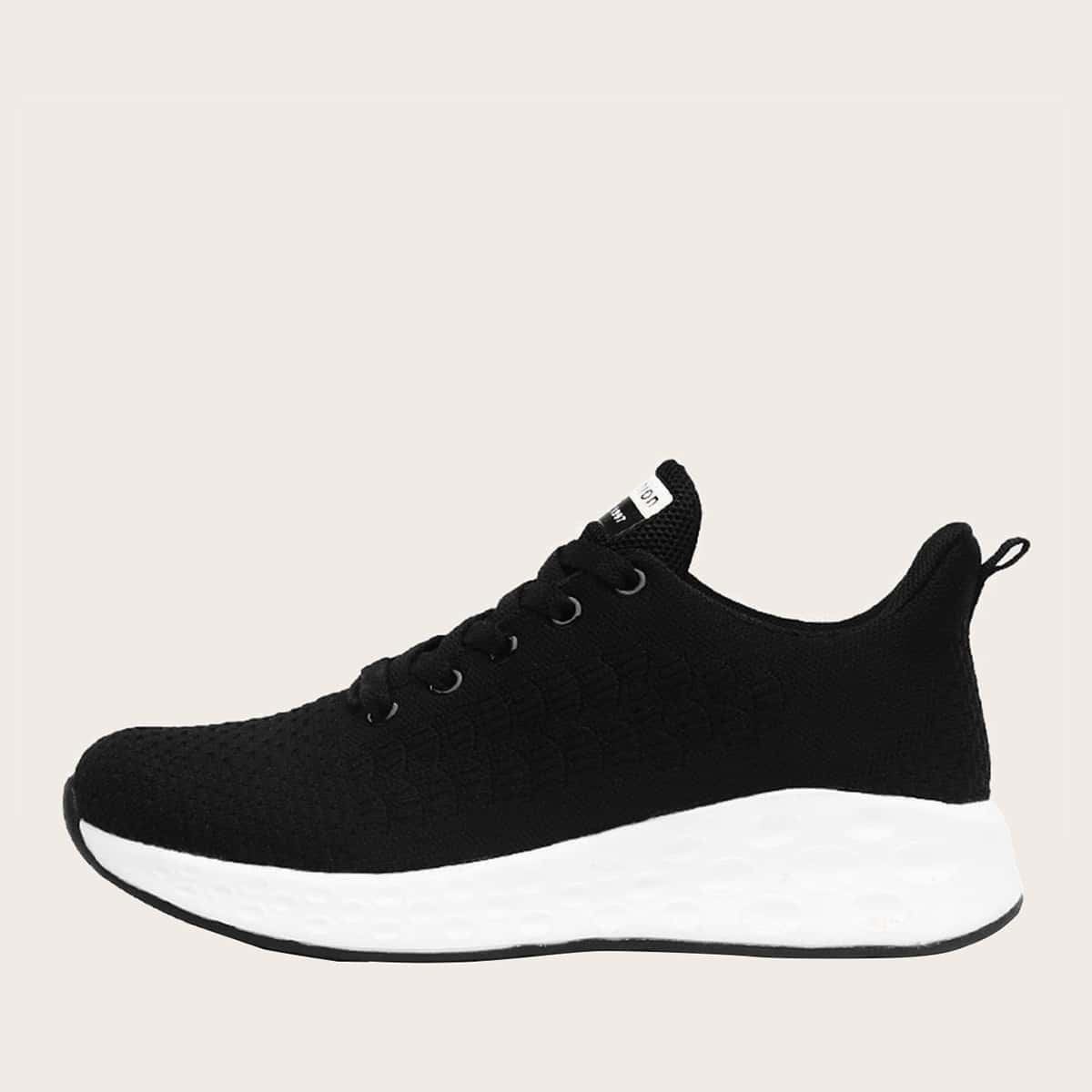 

Minimalist Lace-up Front Sneakers, Black