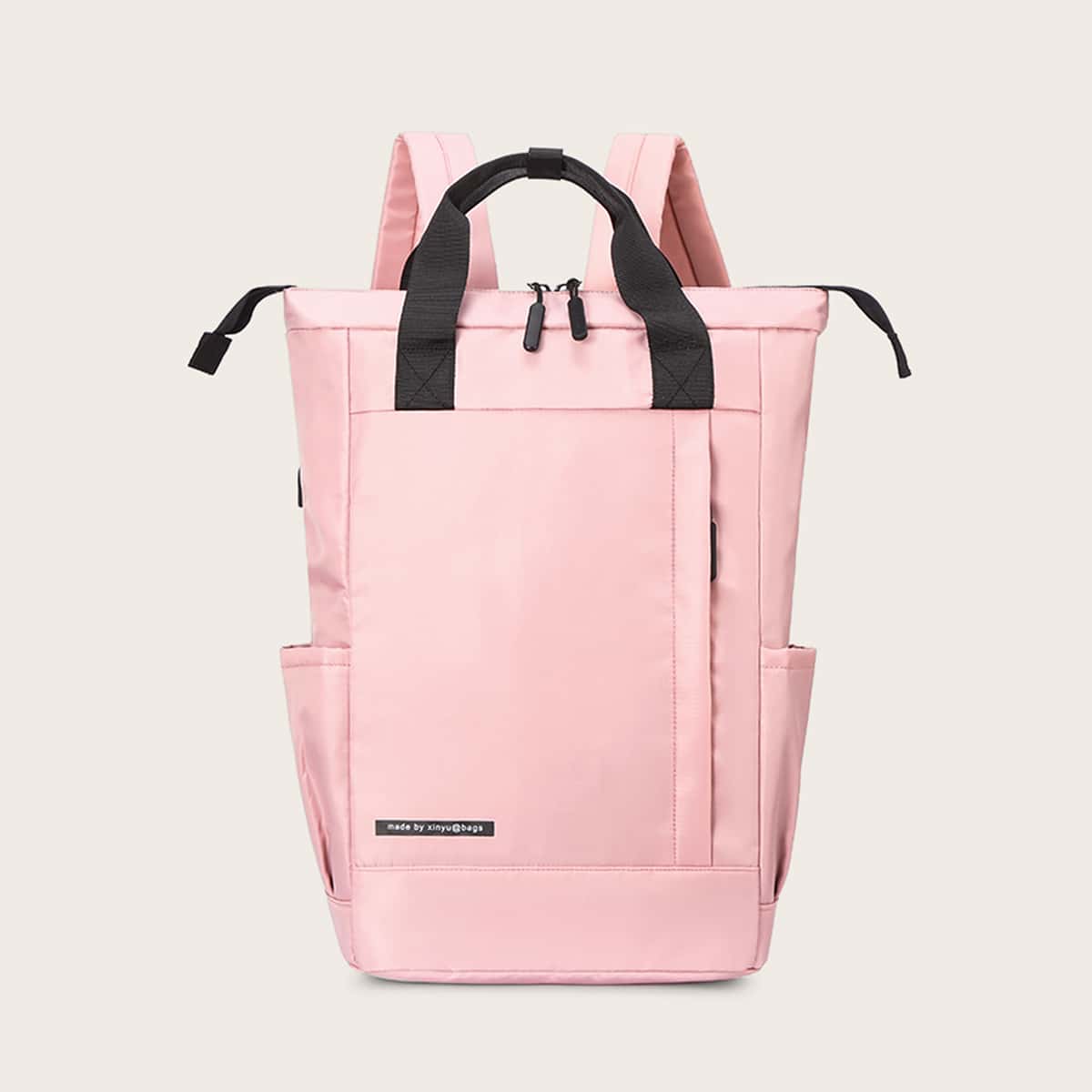 

Letter Graphic Large Capacity Backpack, Pink