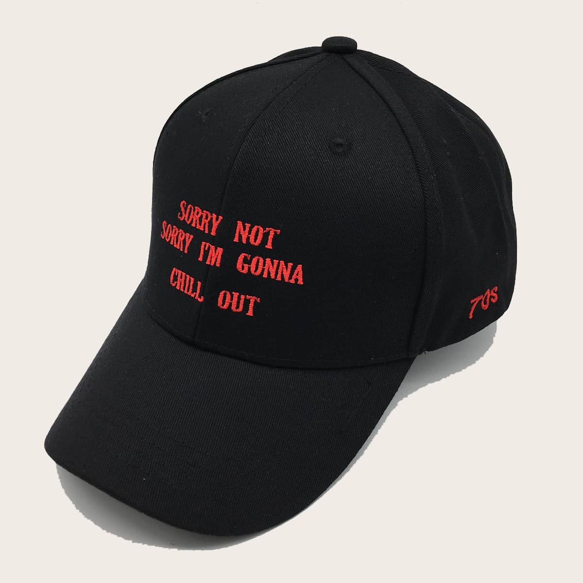 

Guys Slogan Embroidery Baseball Cap, Black