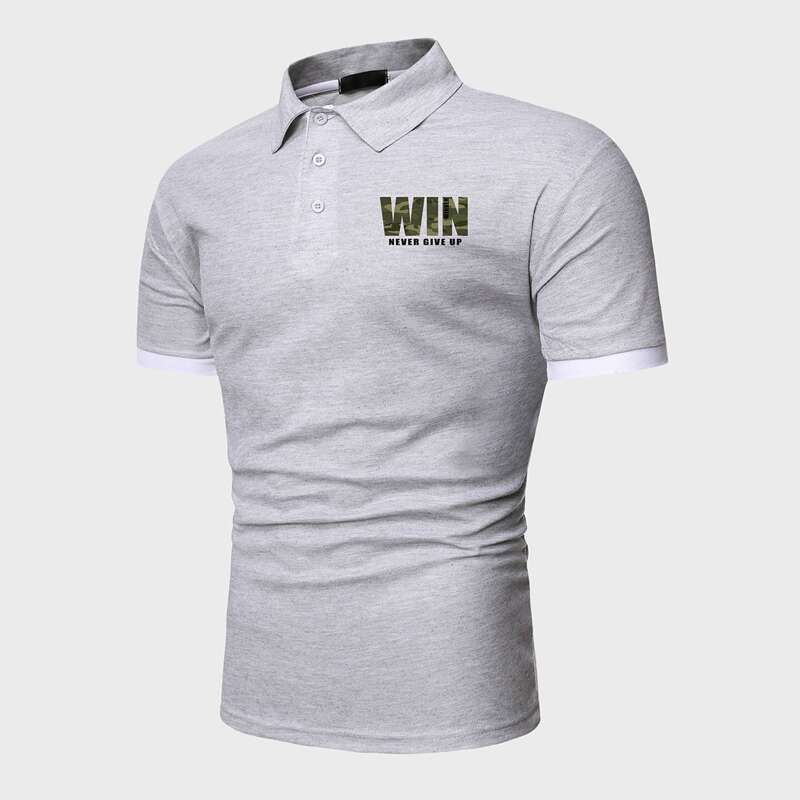 

Guys Letter Graphic Polo Shirt, Grey
