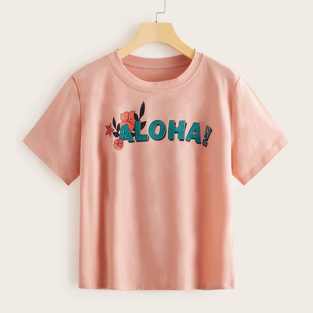 

Aloha Graphic Pink Tee