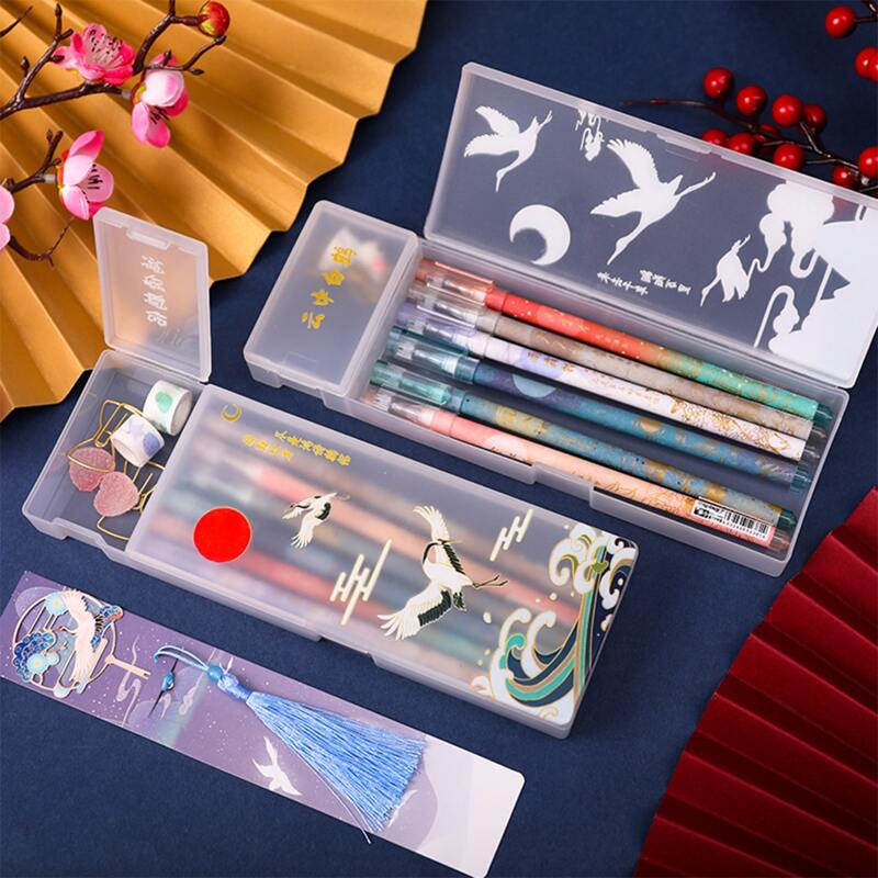 

1pc Crane Print Random Pencil Box
