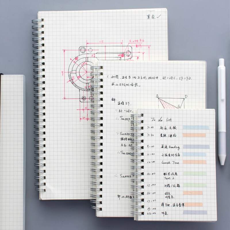 

1pc Grid Spiral Notebook, White