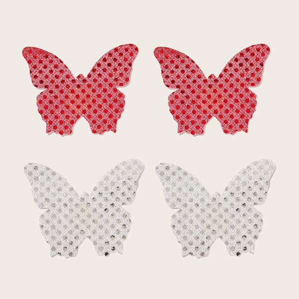 

2pairs Glitter Butterfly Nipple Cover, Multicolor
