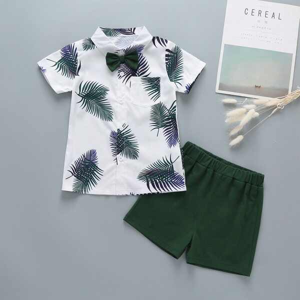 

Toddler Boys Tropical Print Bow Front Shirt & Shorts, Multicolor